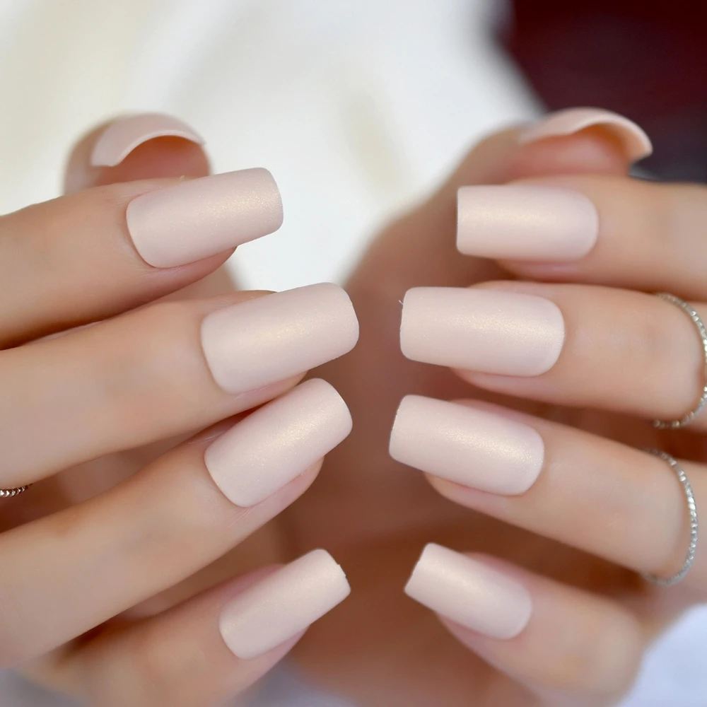 Мерцающий блеск, искусственные ногти телесного цвета, средний квадратный поддельный пресс для нейл-арта, женский макияж на палец без клея, 259 м