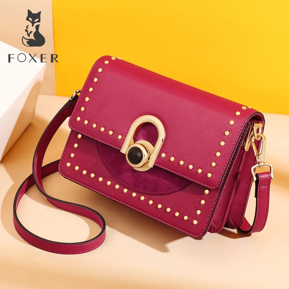 

FOXER Brand 2019 New Female Messenger Bags Casual Purse Bags Women Lady Small Flap Bags Lady Soft Leather Shoulder Bag