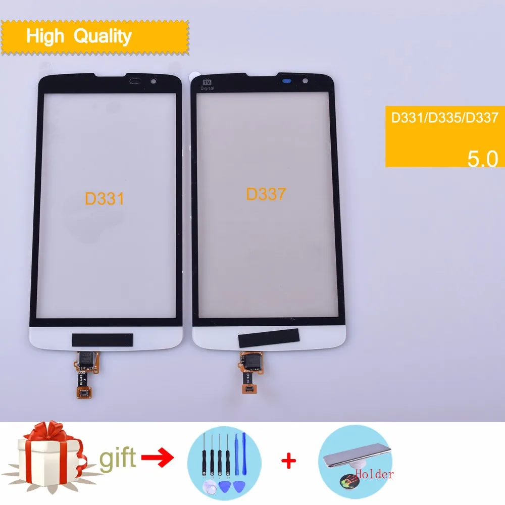 

D331 Touchscreen 5.0" For LG L Bello Touch D331 D335 D337 Touch Screen Digitizer Sensor Outer Glass Lens Panel black white gold
