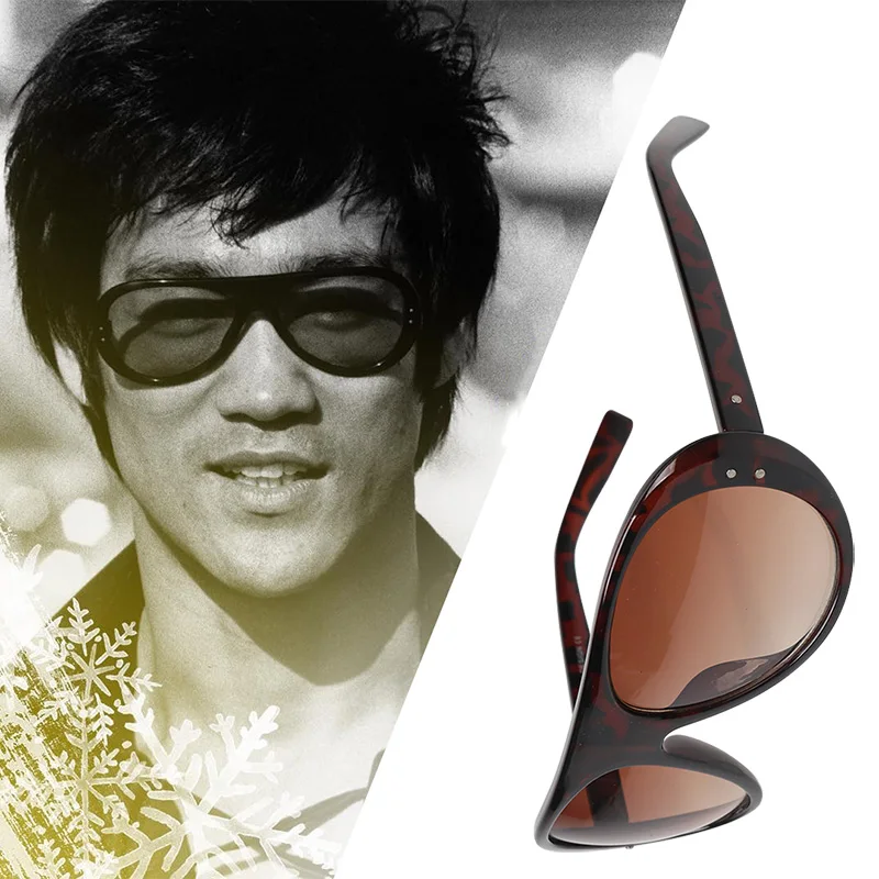 Классический тип Брюс Ли Солнцезащитные очки Мужские Винтажные Брюс Ли Солнцезащитные очки Мужские любимые очки солнцезащитные очки с коробкой аксессуары для косплея