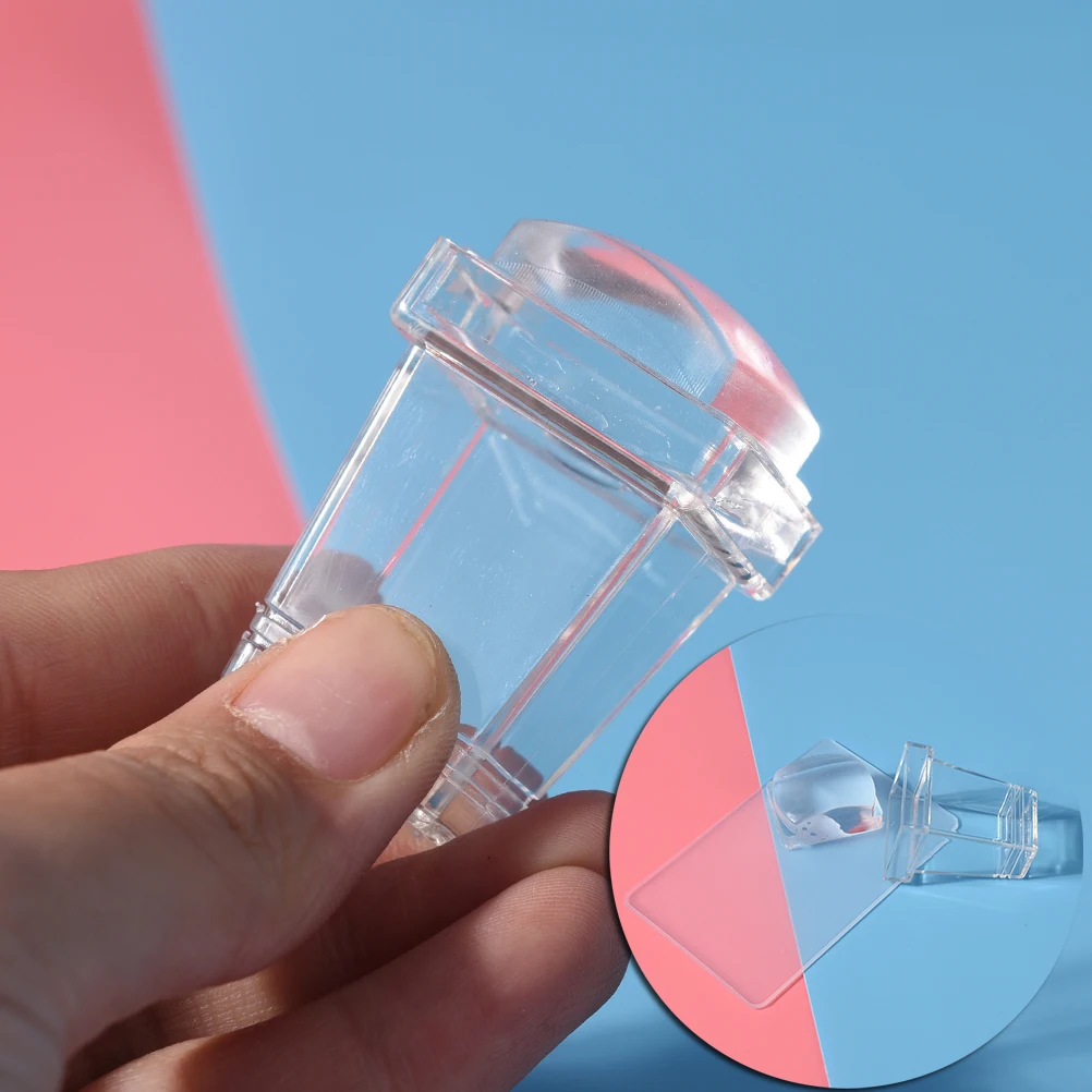 New 1 Set Nail Art Stamper Clear Jelly Silicone Stamper Plastic Plate