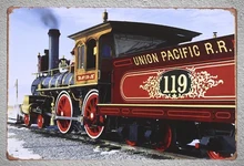 1 pc Train union Pacific railroad railway freight Tin Plate Sign wall man cave Decoration Art Poster metal vintage the railway man vintage war exp