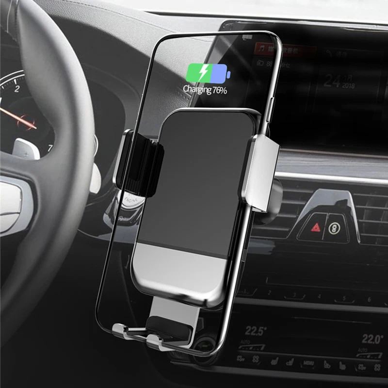 

New Car Wireless Charging Phone Holder For Xiaomi Mi 9 iPhone X XR XS MAX Fast Wireless Charger in car Automatic Clamping Holder