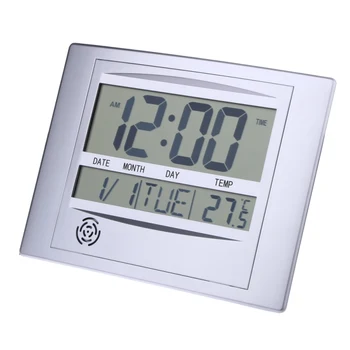 

LCD Digital Wall Clock With Thermometer Electronic Temperature Meter Calendar Indoor Desk Digital Wall Clock home decor