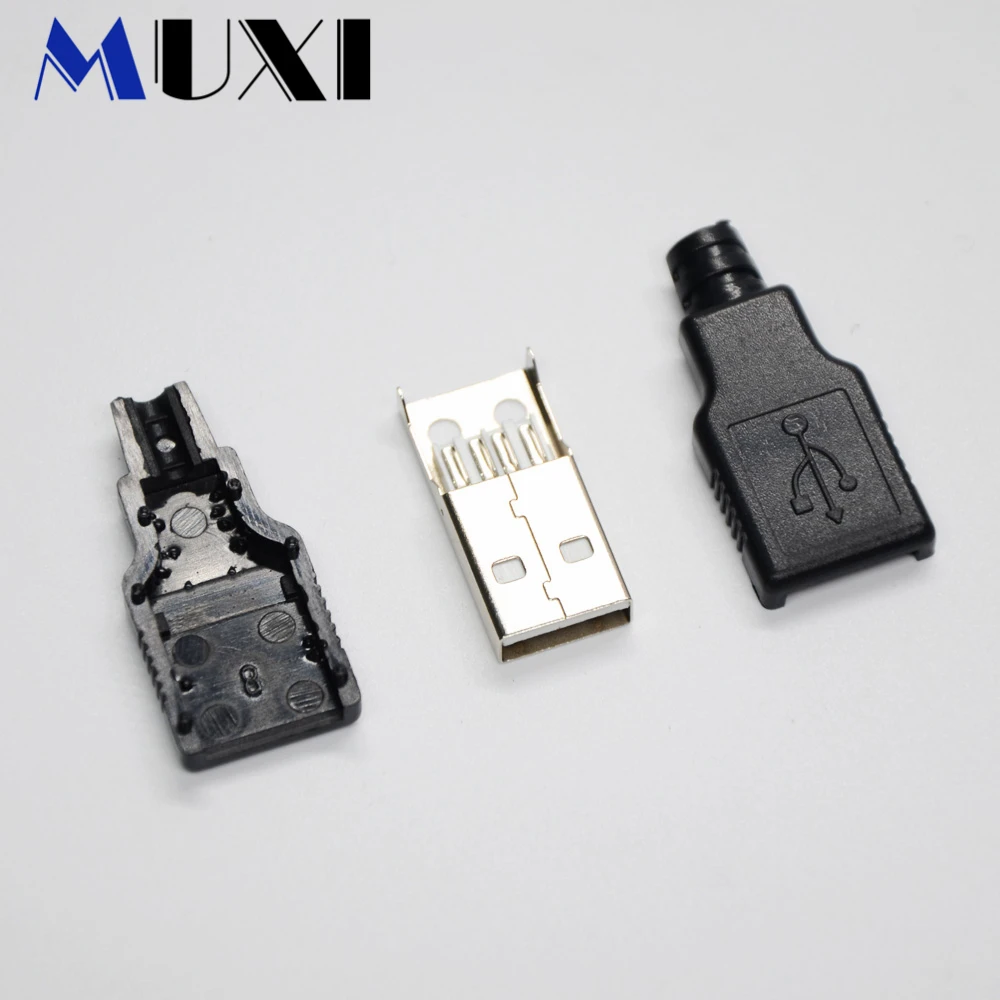 Акция! 5 шт./лот USB Coverd черный пластик с 4 контактным штекером разъем для коннектора