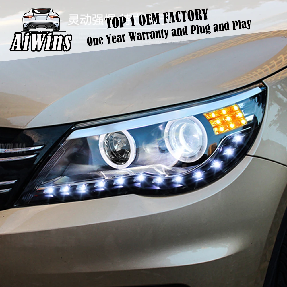 Aiwins фары для vw Tiguan 2010-2012 светодио дный фара днем ходовые огни DRL Би-ксеноновые |