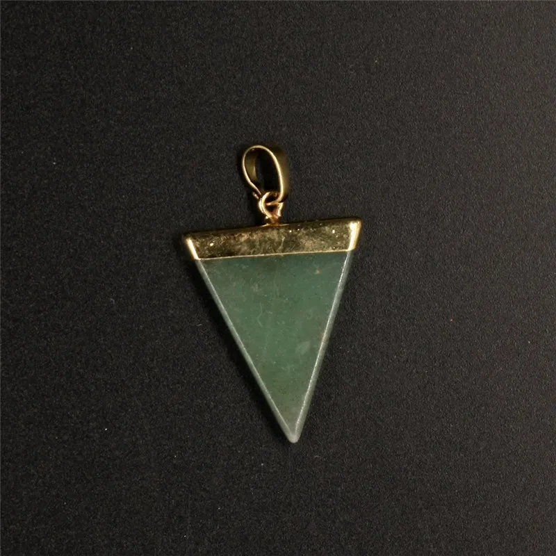

seven chakra fashion green aventurine good quantity free shipping Golden edge triangle for jwelry