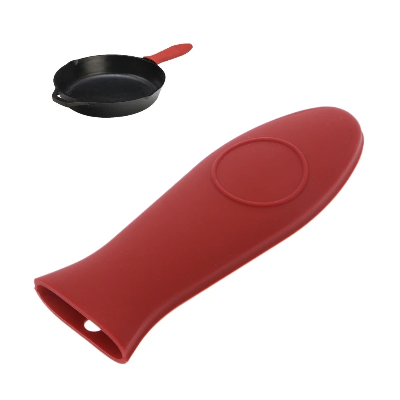 8-teiliges Silikon-Griffhalter-Set – Hitzebeständig, Rutschfest Für Gusseisen-Pfannen & Kochtöpfe (schwarz/rot)
