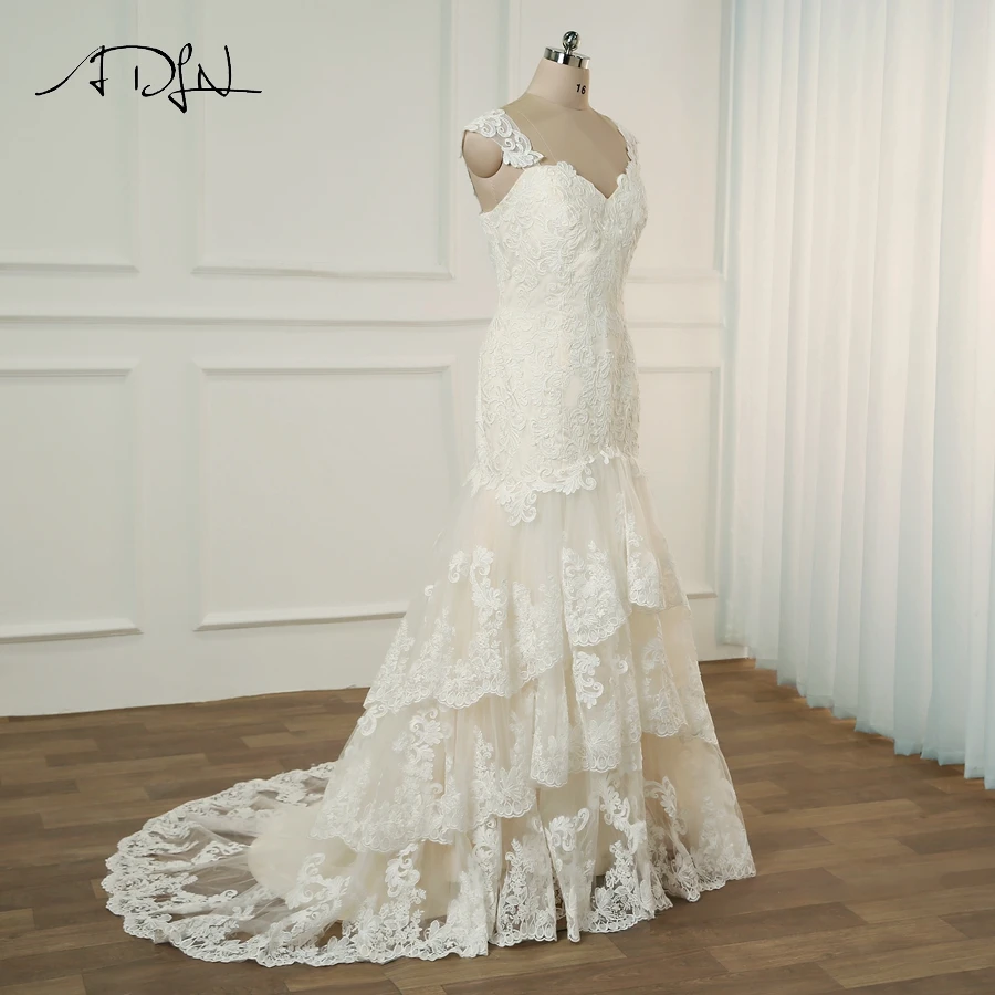 Свадебное платье ADLN размера плюс с коротким рукавом и коротким шлейфом, свадебные платья Cerimonia, Vestido De Noiva, свадебные платья