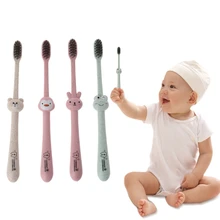 

Baby Toothbrush Natural Wheat Straw Cartoon Toddler Kid Newborn Dental Oral Care Bamboo Fiber Kids Toothbrush