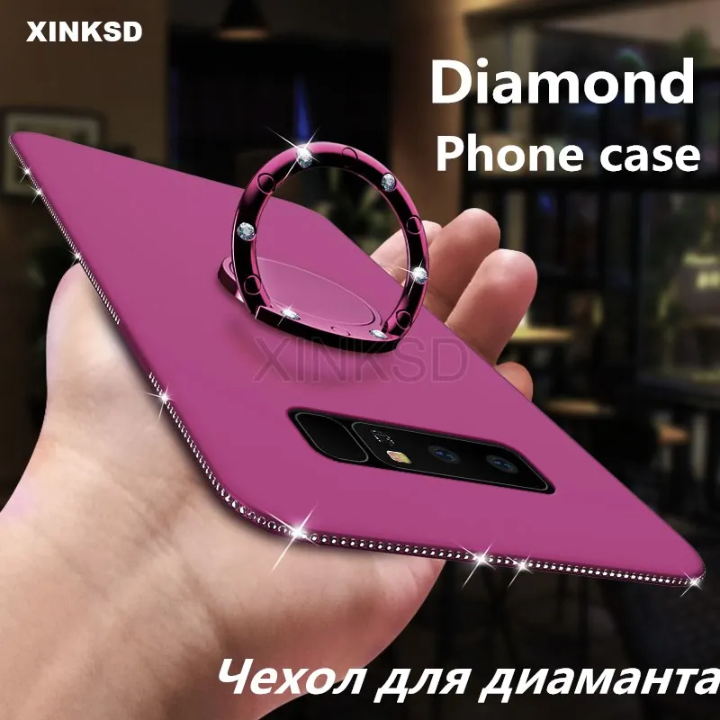 

Soft TPU Matte Case For Samsung Galaxy Note 9 8 A8 A6 S8 S9 Plus 2018 S7 Edge Luxury Silicone Diamond Case for Samsung S8 S9 Z30