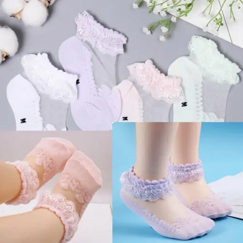 Кружевные девочки Детские принцессы дети лодыжки Frilly младенец девочка малыш