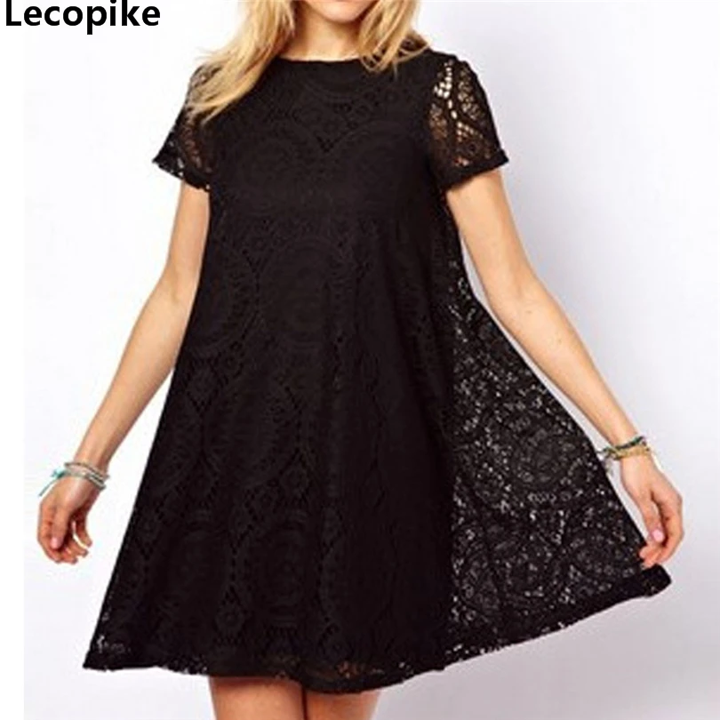 

Lecopike 5XL Plus Size Dress Fashion Women Elegant Hollow Out Lace Dress Sexy Party Princess Slim Summer Dresses Vestidos A20