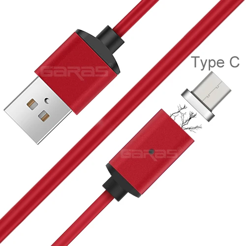 GARAS Магнитный usb type-C кабель USB-C/type-C быстрое зарядное устройство адаптер магнит Дата кабели для мобильных телефонов для Xiaomi/huawei type-C кабель - Цвет: red type C