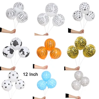 

100pcs/bag 3.2g DIY Latex Balloons Cow pattern Football Basketball Balloon Birthday Party Decoration Supplies Party Favors