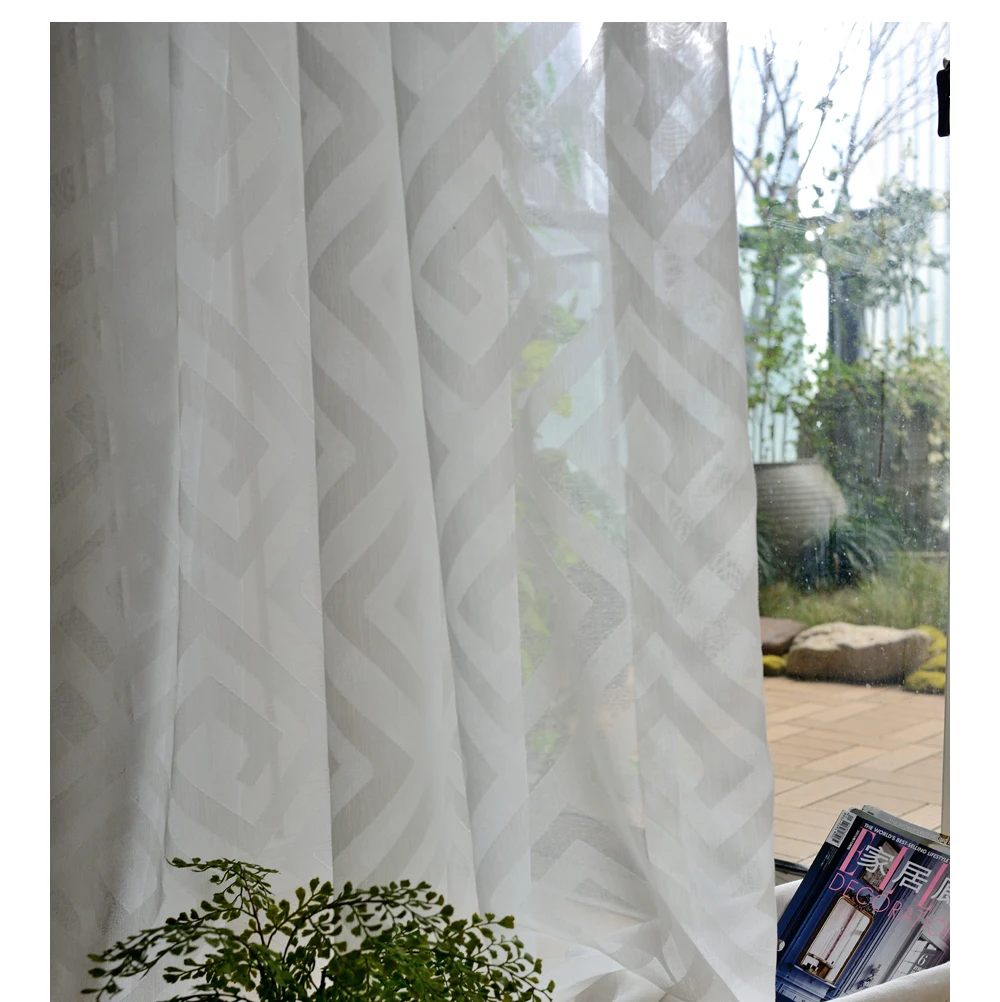 P.O.F окно Sheer шторы для гостиной Спальня Тюль простыня белая Цвет