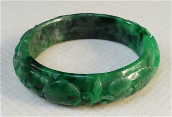 

Hot sell ->@@ NEW Vintage Chinese Hand-carved Natural GREEN Jadeite Jade Bangle Bracelet 62MM NEW -Top quality free shipping
