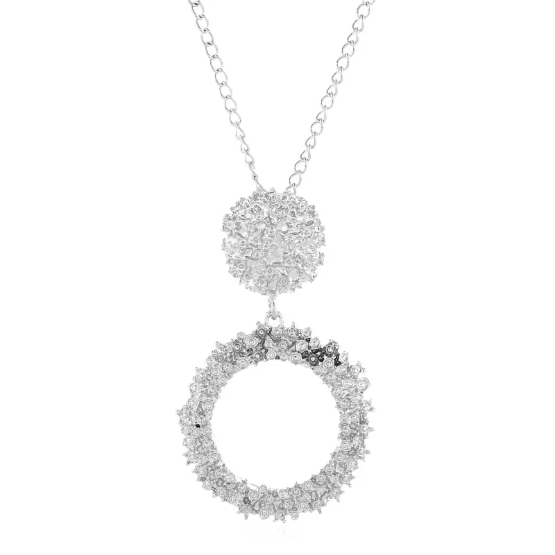 Exknl длинное женское ожерелье с подвеской, красочные винтажные ожерелья и кулоны, модные аксессуары, милые ювелирные изделия для женщин, подарок - Окраска металла: silver2