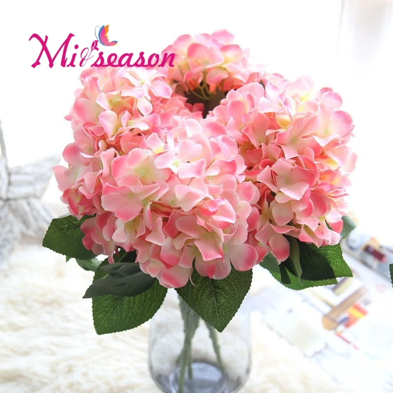 

Miiseason 1 Bunch Artificial Hydrangea Silk Flower Bouquet Wedding Party Home Decoration Floral Hydrangea Flores Artificiales