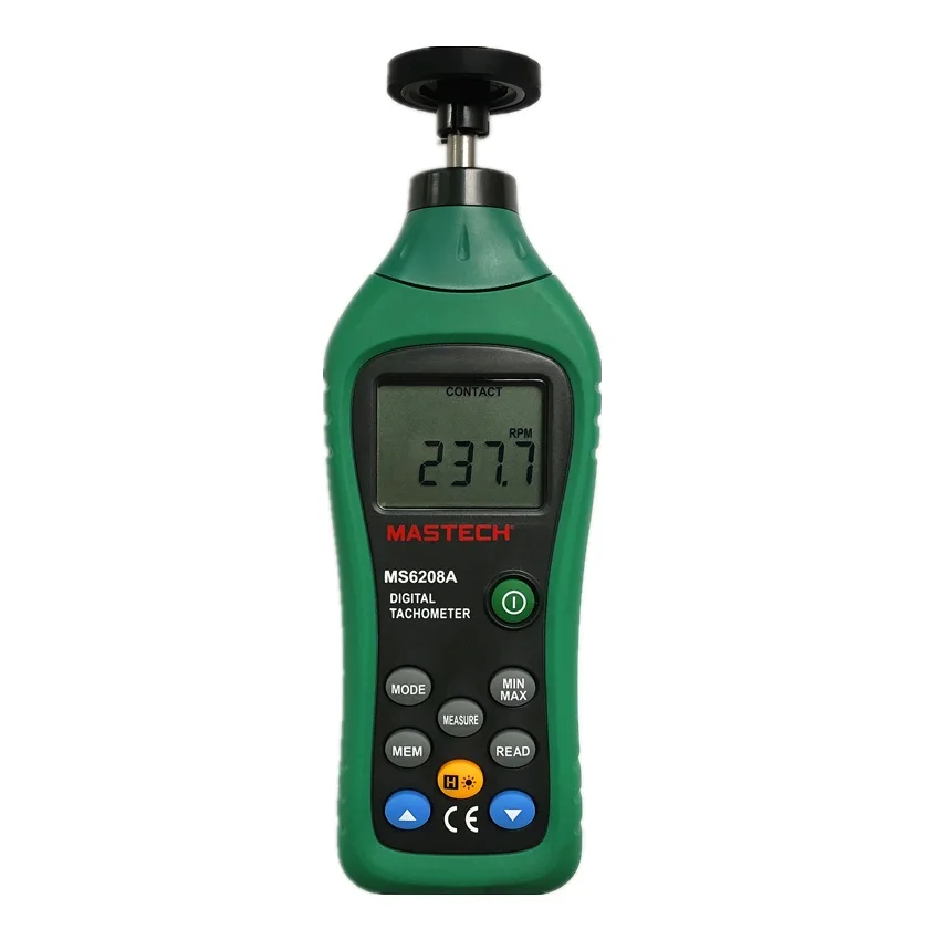 Цифровой тахометр MASTECH MS6208A ЖК дисплей с подсветкой и вращением 50 19999 ОБ/мин