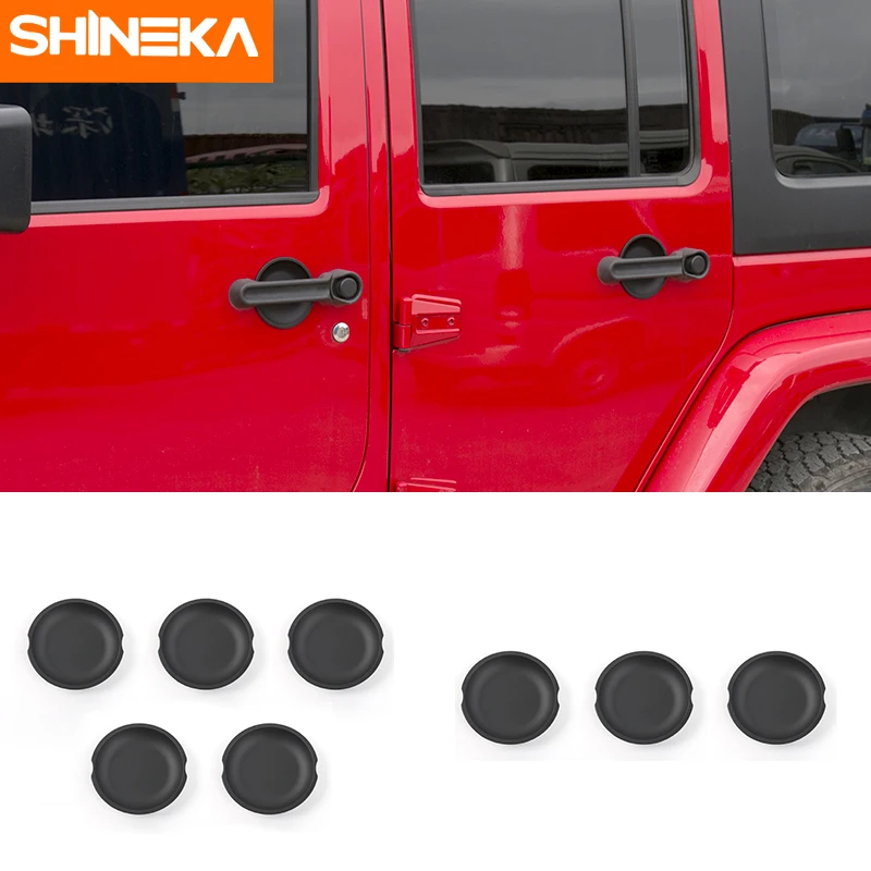 SHINEKA матовая черная ABS крышка для дверной ручки Набор наклеек 2 4 дверей Jeep Wrangler JK