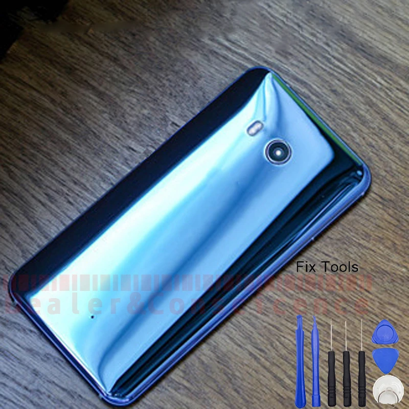 

1PCS (Checked) For HTC U11 Back Battery Cover Rear Door Housing Case Glass+Camera Lens+Adhesive+Tools