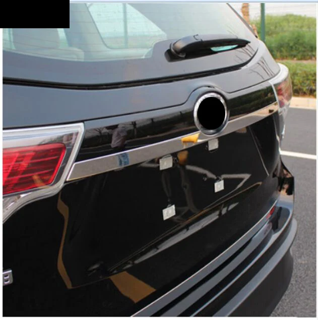 

ACCESSORIES FIT FOR 2014 2015 toyota HIGHLANDER KLUGER CHROME REAR TRUNK DOOR STRIP TAILGATE LID COVER TRIM BOOT