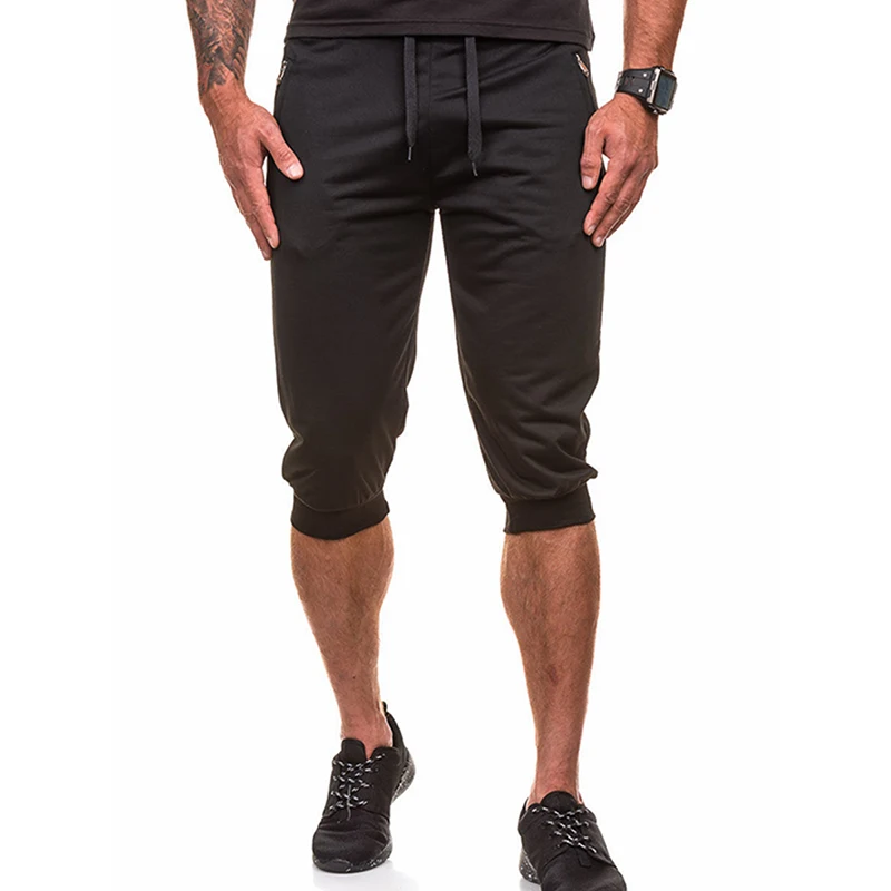 Новые летние джоггеры Для мужчин однотонный Цвет эластичная обувь с Повседневное одежда больших размеров, брюки с начесом, Размеры M-XXL