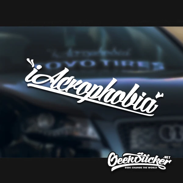 

iAcrophobia Waterproof Auto Car Front Window Windshield Decal reflective Sticker For Mazda Toyota BMW VW Honda audi Car Styling