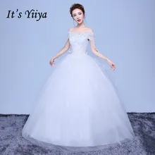 Free Shipping Flower Bling Boat Neck Wedding Dresses 2017 White Bridal Frocks Real Photo Custom Made Vestidos De Novia 1136