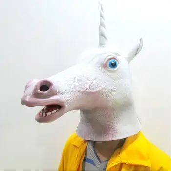 

HIRIGIN Details about Creepy Unicorn Mask Latex Cosplay Animal Halloween Costume Mask Theater Prop