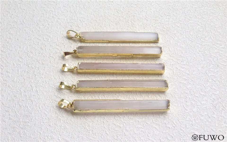 Selenite Bar Pendant 08