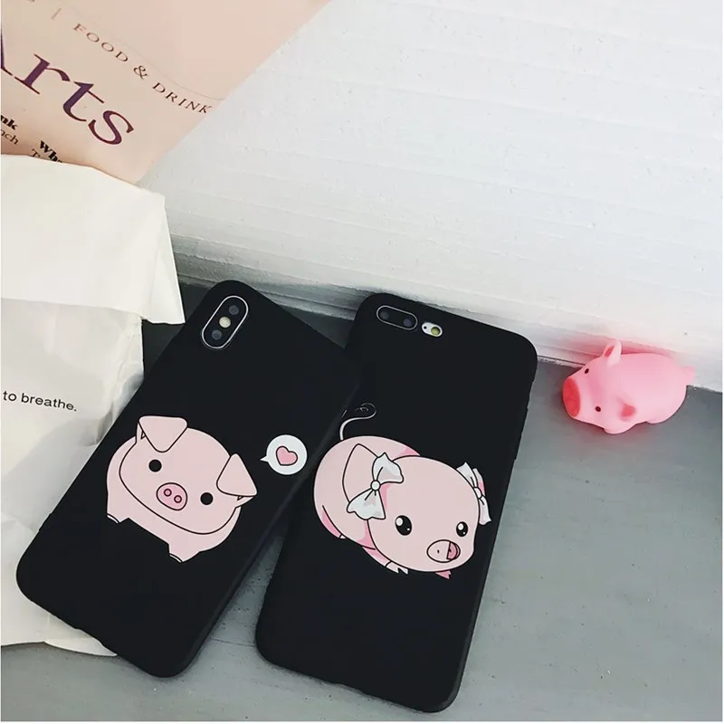 Cute Soft TPU Case Pink Piggy Funny Cartoon Little Pig Silicon Phone For Iphone6 6S 6Plus 7 8 X Fashion |