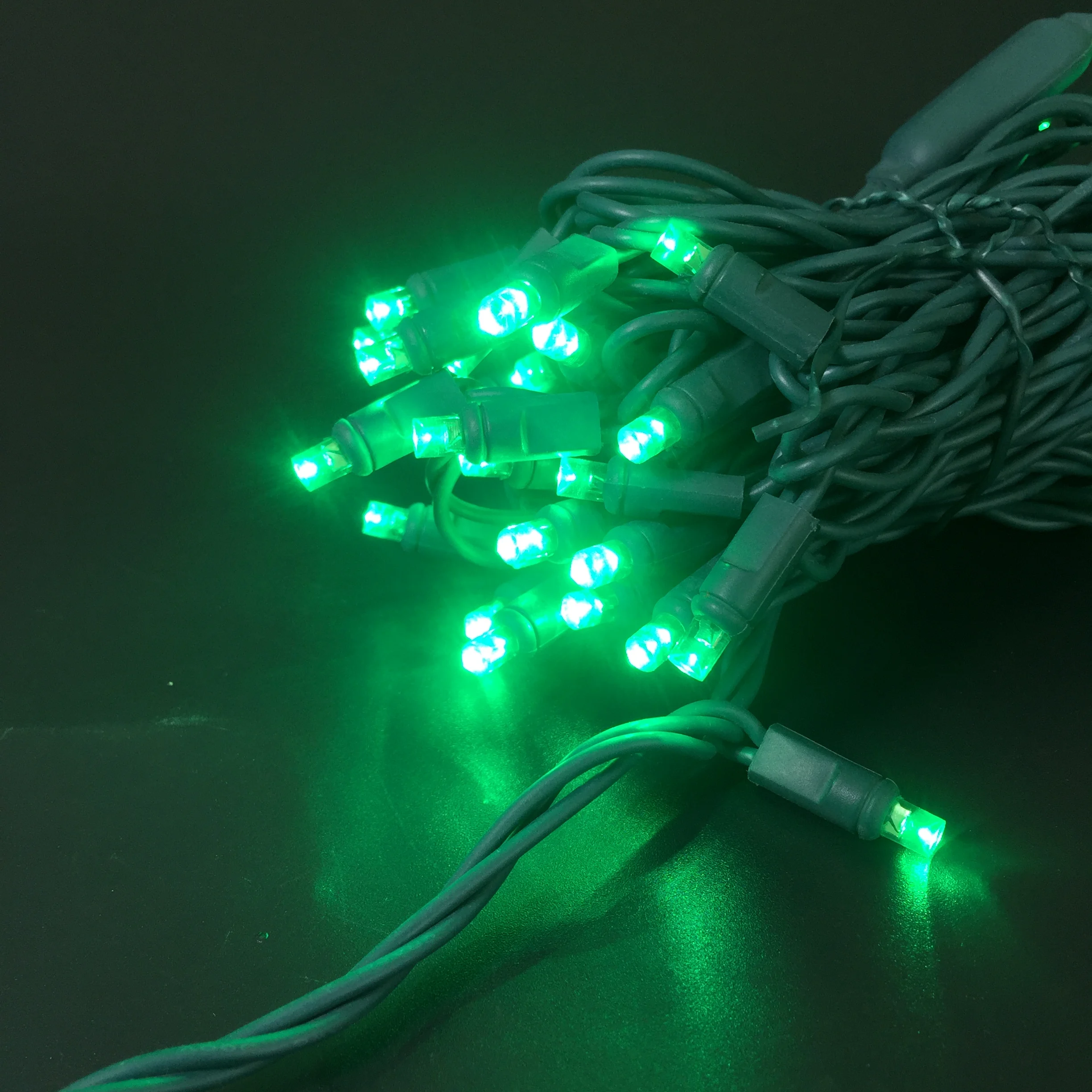 

50 count 5MM Mini LED Lights,Green Led String Lights for Outdoor Christmas Trees lighting Decoration,Green Wire,17ft,UL Listed