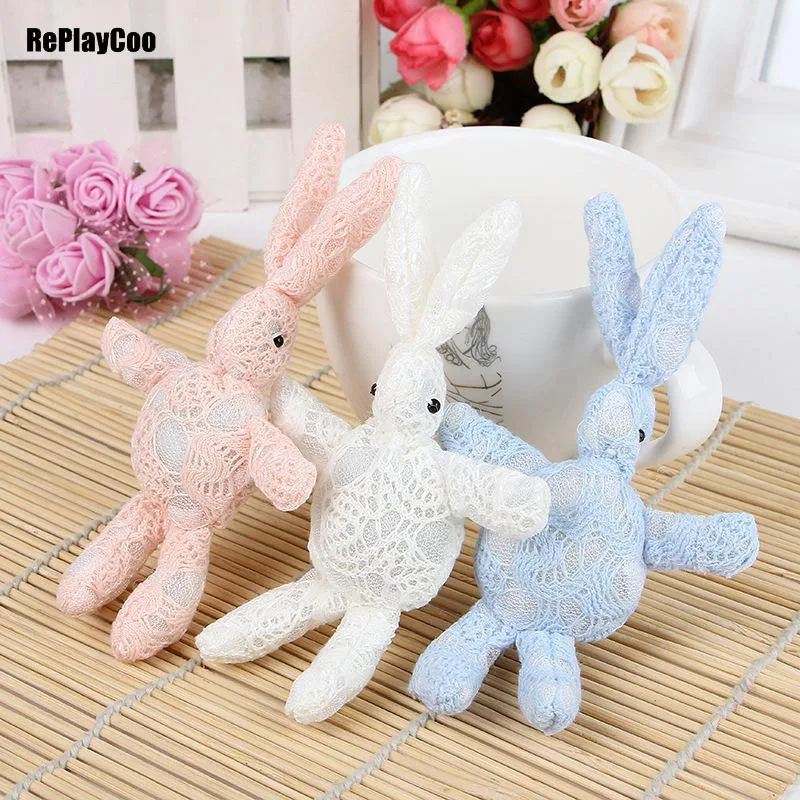 

12Pcs/Lot Kawaii Mini Bunny Plush Toys Flower Rabbit Soft Stuffed Animal Toys Small Pendant By Phone Bags Gifts For Wedding 009