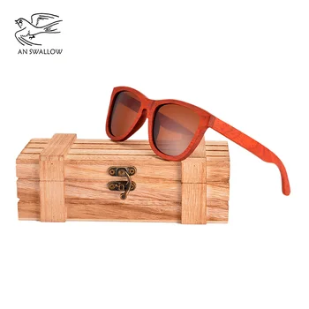 

AN SWALLOW BRAND DESIGN Men Sunglasses Bamboo Sunglasses Handmade Wooden Frame Polarized Mirror Lens Classic Gafas de sol UV400
