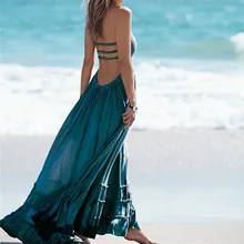 

High Waist Sleeveless Women's Long Dress 2018 Spring Summer Women Beach Dresses Printed Floral Strapless Backless Cocktail Club