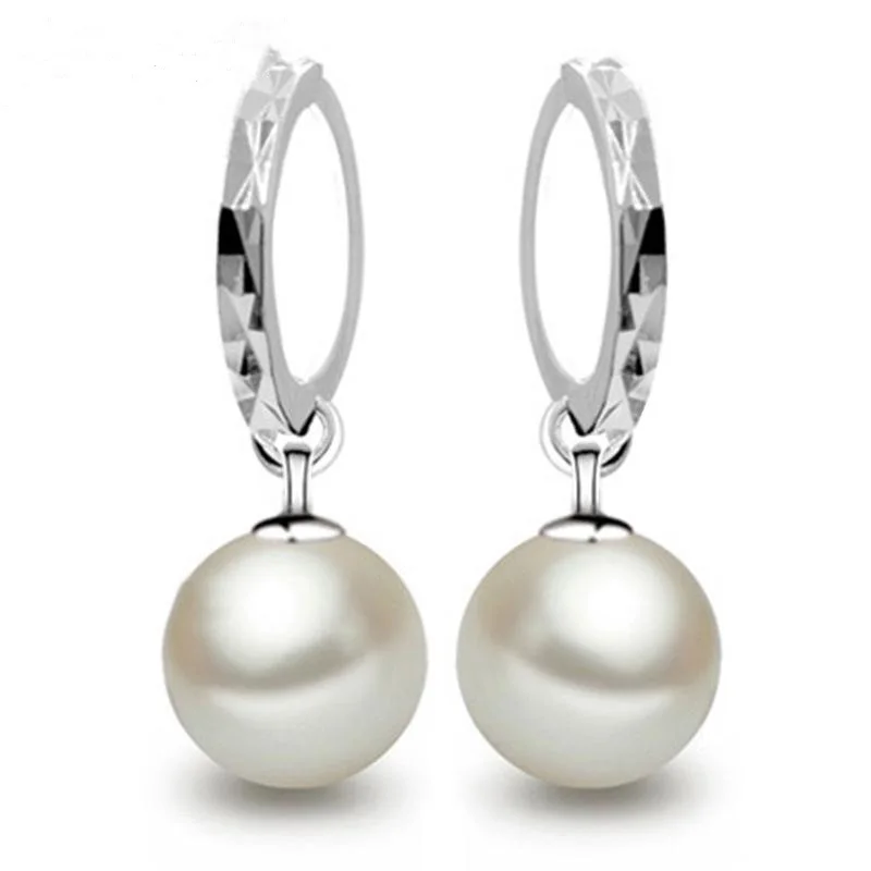 Pendientes Plata 925 Sterling Silver Earrings For Women Boucle D'oreille Pendante Double Pearl Fine Jewelry Dangle Earring | Украшения