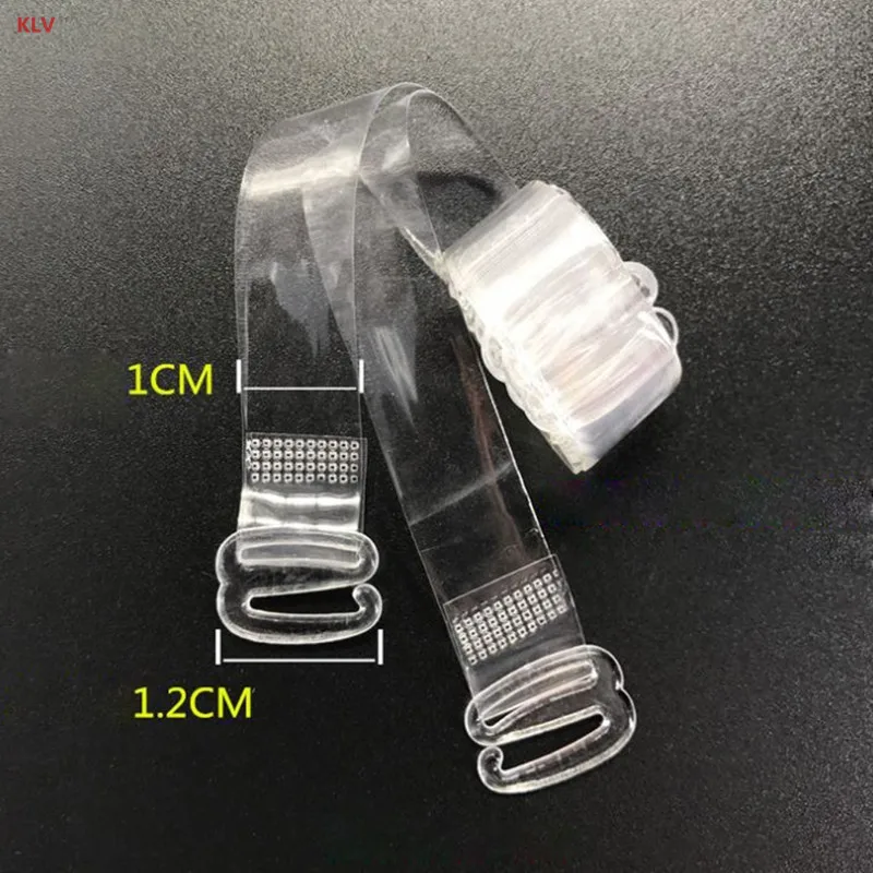 KLV 1 пара Невидимый бюстгальтер эластичный плечевой ремень прозрачный нескользящий пластик 1 см