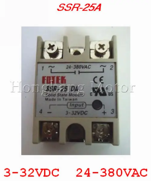 

5pcs 25A SSR,input 3-32V DC output 24-380V AC single phase solid state relay SSR-25DA