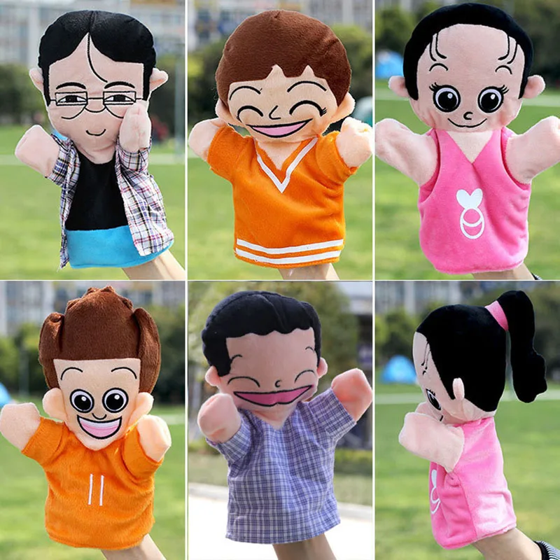 

PIKAALAFAN Hand Family Puppets Plush Baby Toy Father Mother Children Puppets Educational Story Hand Puppet Plush Cloth Doll Toys