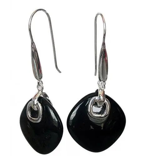 

FASHION 925 NATURAL SILVER BLACK Natural EARRINGS Stone 14/5