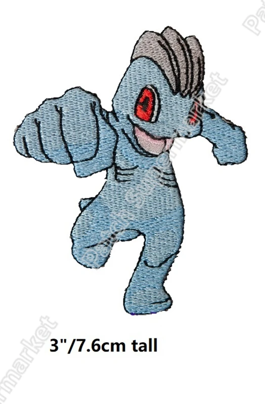 

Machop Pokemon Go Game Embroidered iron on patches Poke ball applique badge emblem Costume Applique Cosplay DIY
