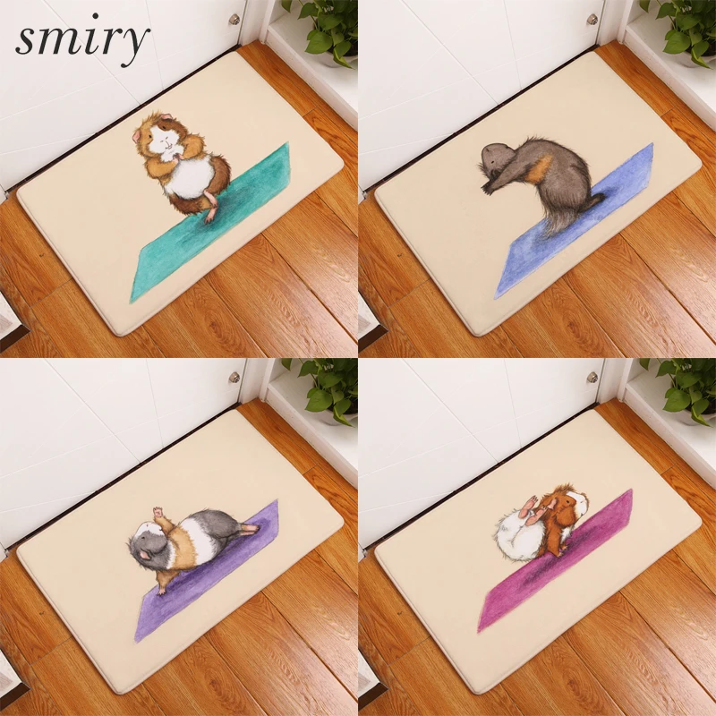 

Smiry Welcome Home Hallway Doormats for Entrance Door Cute Cartoon Guinea Pig Yoga Carpets Waterproof Bathroom Rugs Home Decor