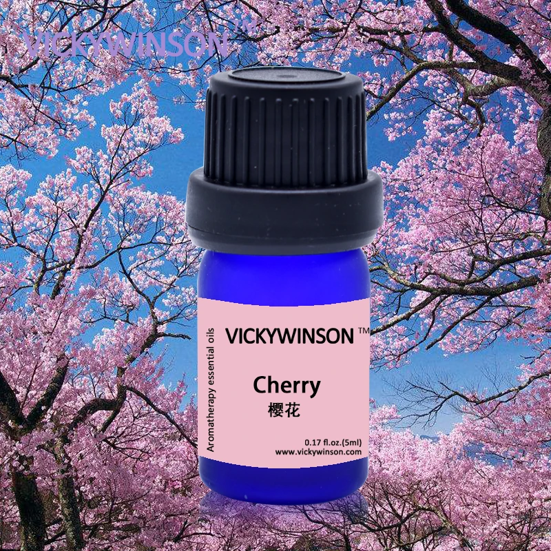 VICKYWINSON Cherry blossoms Essential oil anti aging scar face body ageless nature cosmetic skin care whitening 5ml vickywinson lily aromaterapia essential oil winter deep moisturizing skin care etherische olie 5ml deodorization