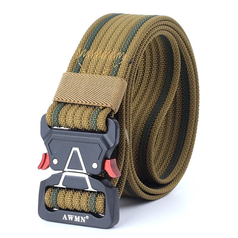 Army Military Tactical Belt New Outdoor 125cm Cobra Alloy Buckle Nylon Casual Combat Belt Men Women Training Belt AE103 - Цвет: Цвет: желтый