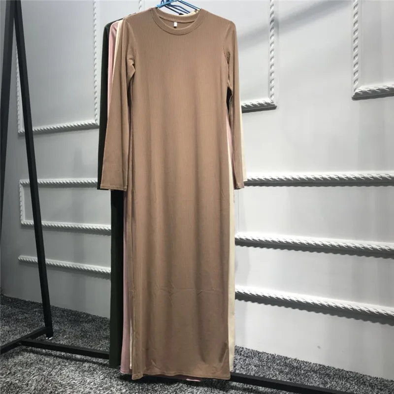 Повседневное мусульманское длинное трикотажное платье абайя, кардиган, длинный халат, платья, туника, Ближний Восток, Рамадан, служба поклонения, Исламская одежда