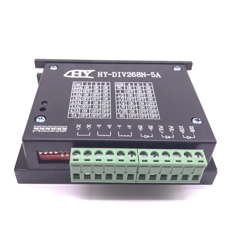 CNC tb6600 HY-DIV268N-5Aドライバー 2相ハイブリッドシングル軸 ステッピングモーター ドライバーコントローラー 10 HY-DIV268N-5A Subdivision-type Axis 2 Phase Hybrid Stepping Motor Drive  Using DC 12 ~ 48V for CNC Stepper Motor
