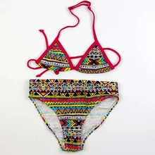 Национальный этнический стиль девушки печати купальники с бикини набор девочек 2 шт. наборы купальников девушки дети купальники детские купальные костюмы