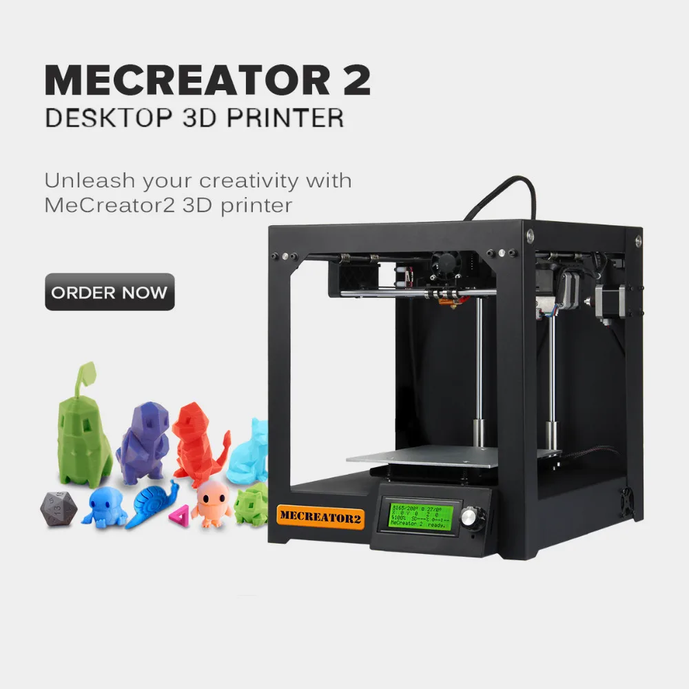  Geeetech 3D Desktop Printer MeCreator 2 DIY Assembly Machine Kit with LED 110V/220V Optional High Quality 